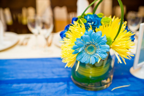 blue and yellow weddings