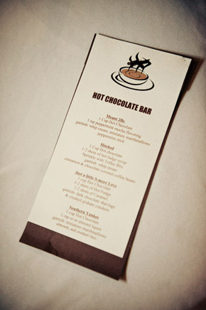 hot chocolate bar menu