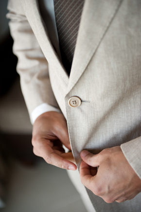 linen groom's suit
