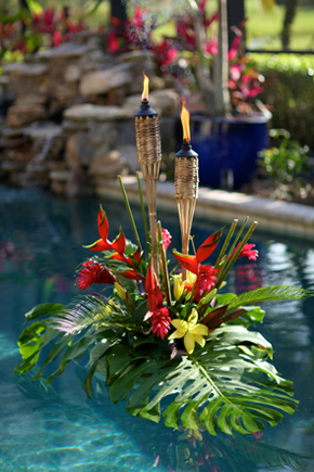 pool wedding flowers