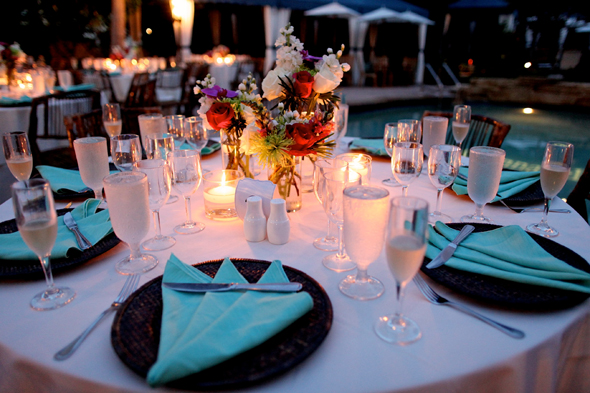 teal wedding tables