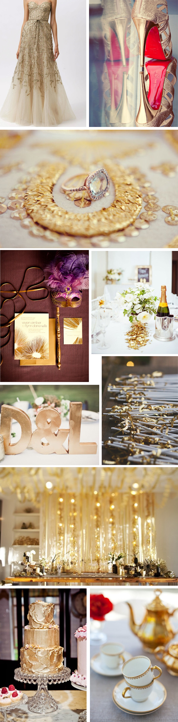 gold sparkle wedding
