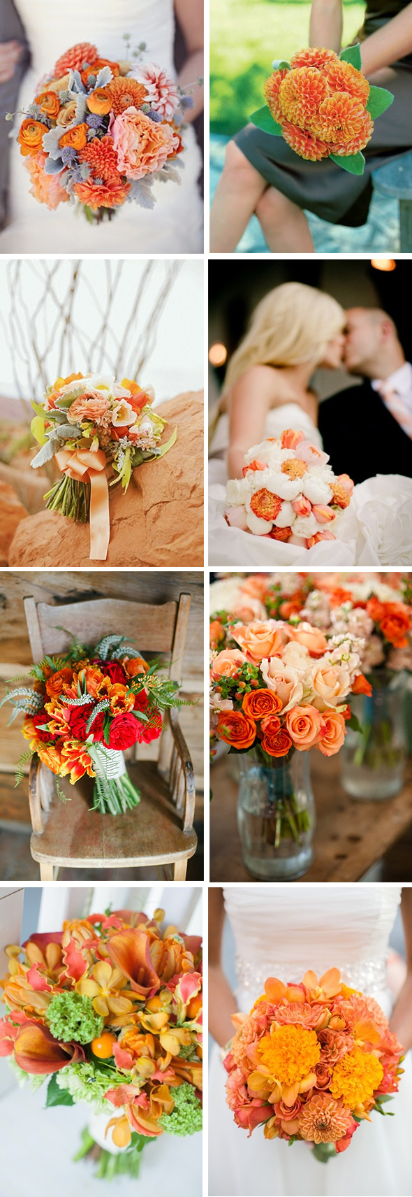 orange bridal bouquets