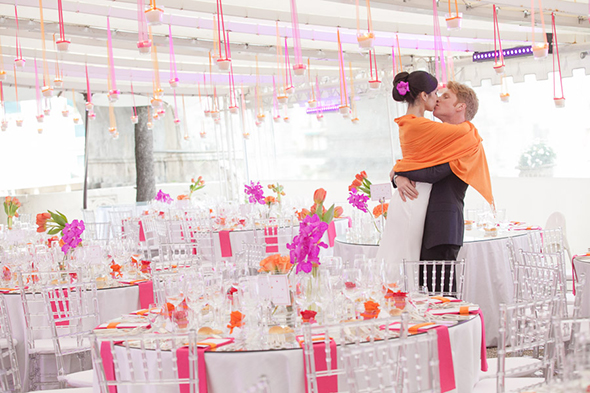 orange wedding decor