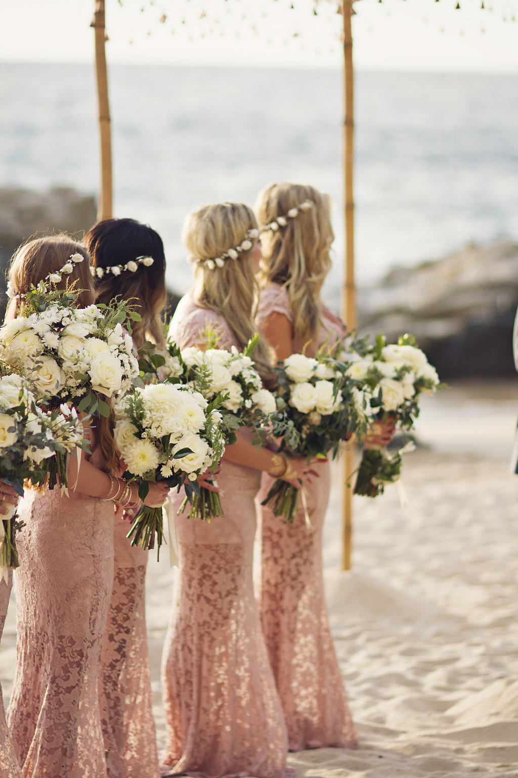 beach wedding bridesmaids