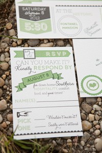 Green And White Wedding Invitations 200x300 